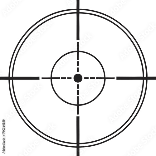 Black Crosshair Reticle Graphic Clean Minimalist Target Icon