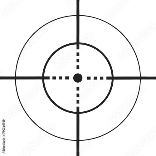 Black Crosshair Reticle Graphic Clean Minimalist Target Icon