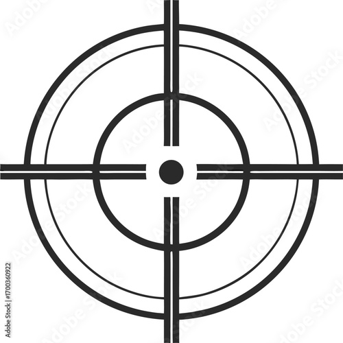 Black Crosshair Reticle Graphic Clean Minimalist Target Icon