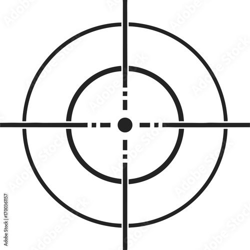 Black Crosshair Reticle Graphic Clean Minimalist Target Icon