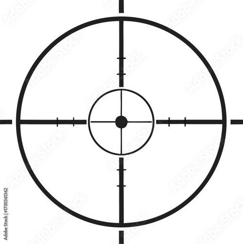 Black Crosshair Reticle Graphic Clean Minimalist Target Icon