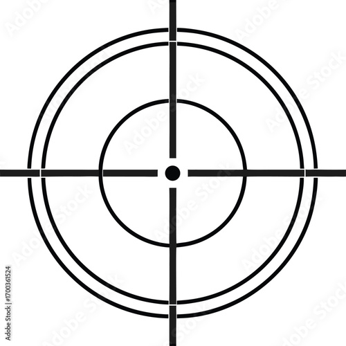 Black Crosshair Reticle Graphic Clean Minimalist Target Icon