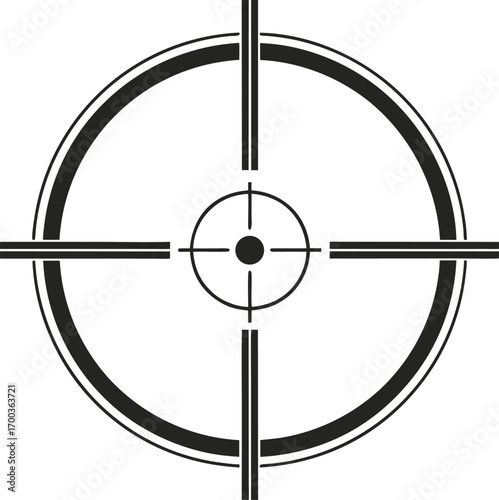 Black Crosshair Reticle Graphic Clean Minimalist Target Icon