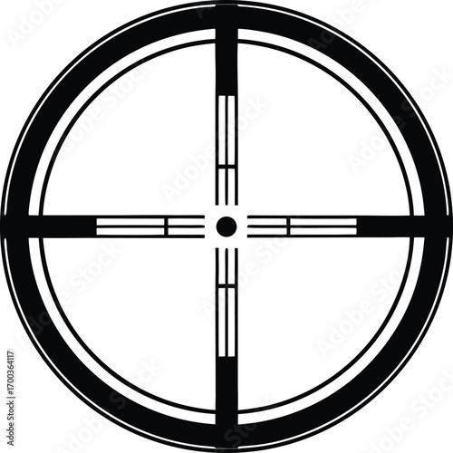 Black Crosshair Reticle Graphic Clean Minimalist Target Icon