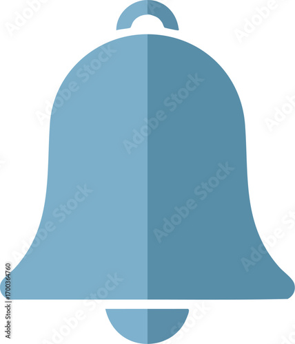 Simple vector graphic illustration of a blue ringing notification bell.