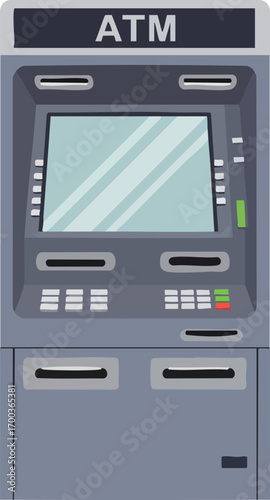 Isolated vector illustration of an automated teller machine (ATM)