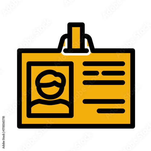 Corporate Staff Badge icon from the Hiring icon collection (Glyph Color Lineal Style)