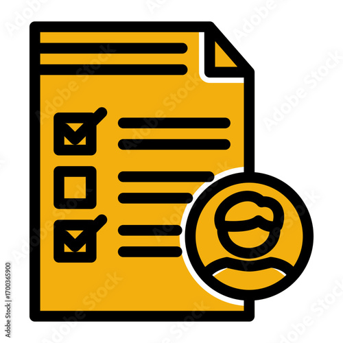 Job Application Survey icon from the Hiring icon collection (Glyph Color Lineal Style)