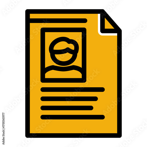 Job Applicant Resume icon from the Hiring icon collection (Glyph Color Lineal Style)