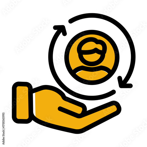 Corporate Team Worker icon from the Hiring icon collection (Glyph Color Lineal Style)