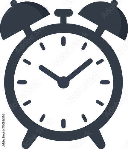 Alarm clock icon on white background, time management concept, schedule