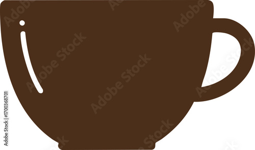 Simple brown coffee cup illustration against white background