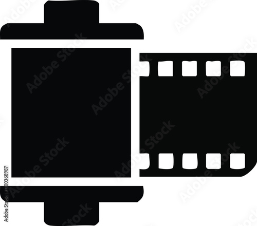 Camera film roll exposed negative strip analog photography object