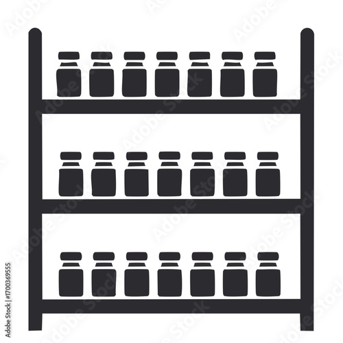 Medicine Bottle Shelf Glyph Icon