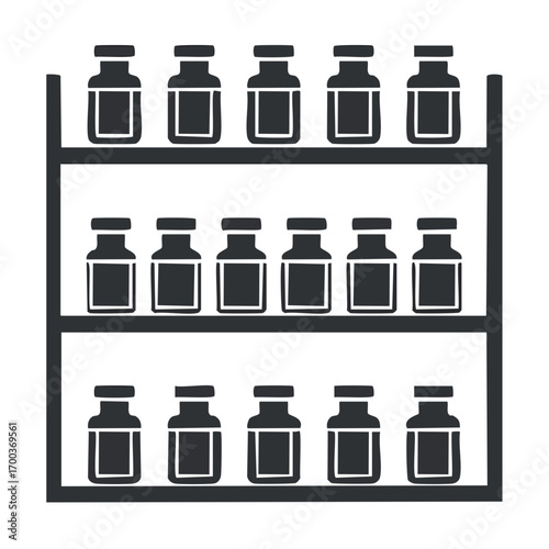Collection of Medicine Bottle Shelf Icon