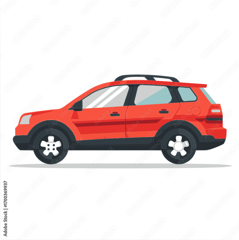 Fototapeta premium Car Icon Minimal Flat Vector Illustration with Clean Modern Design 