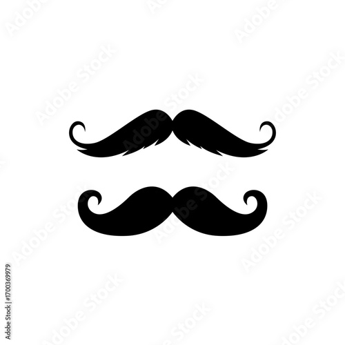 Simple Vintage Mustache Vector Set