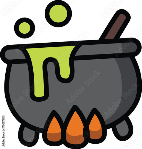 Cauldron icon isolated in a white background vector illustration