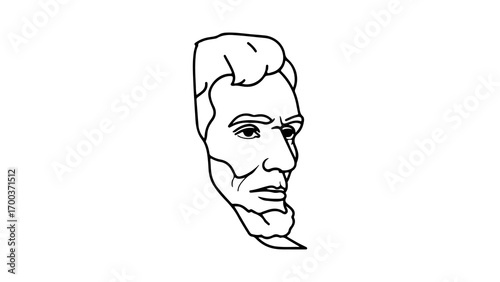 Abraham Lincoln portrait with transparent background