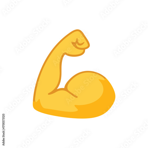 Biceps vector isolated emoji gesture flat illustration. Muscle emoticon. 