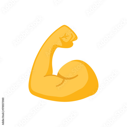 Biceps vector isolated emoji gesture flat illustration. Muscle emoticon. 