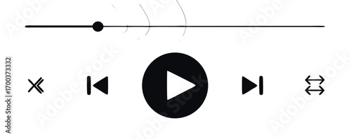 icon media music player in vector. modern playback of music application. multimedia navigation on smartphone device.
