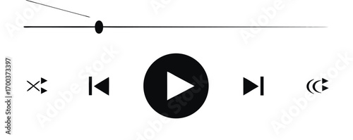 icon media music player in vector. modern playback of music application. multimedia navigation on smartphone device.
