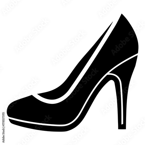high heel glyph vector silhouette 