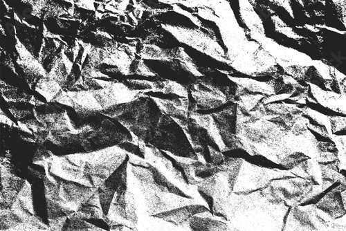 crumpled paper texture, distressed grunge overlay, vintage paper background, black and white abstract texture