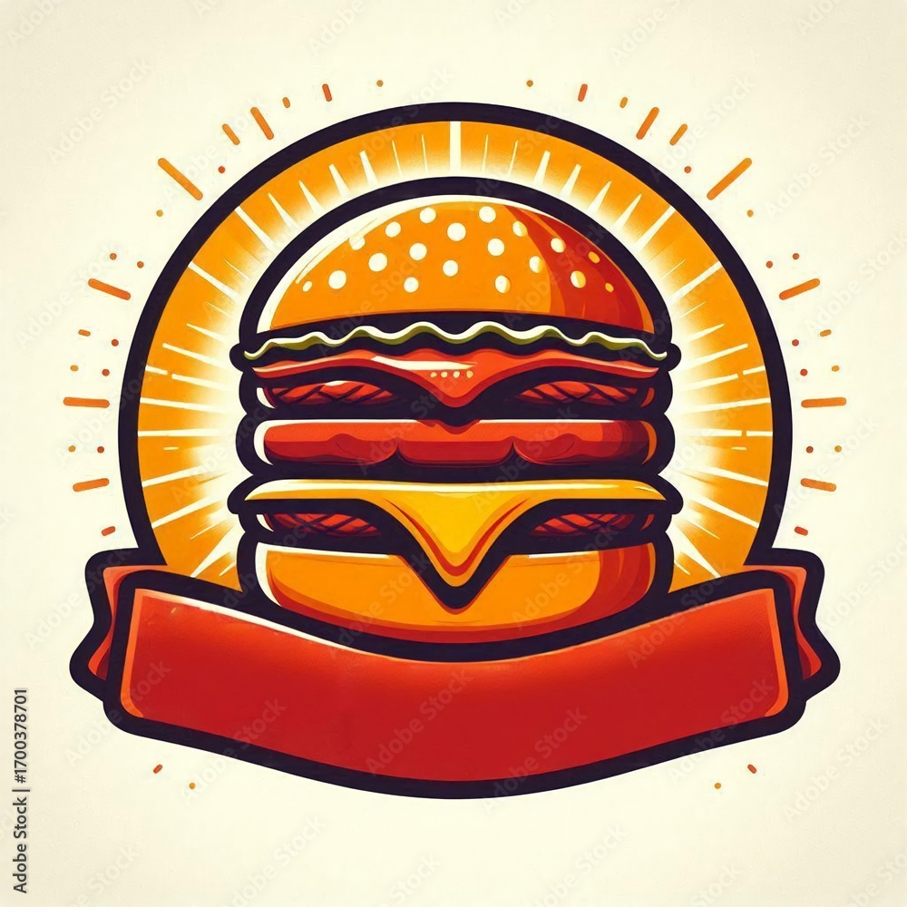 Obraz premium Fast Food Meal Flat Illustration