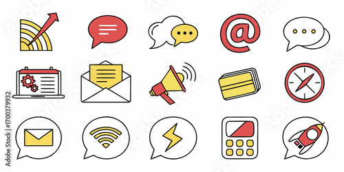 Communication and business icons