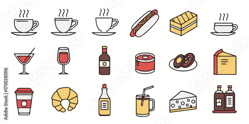 Selection of food and beverage icons