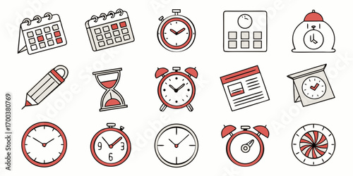 Collection of time and planning icons