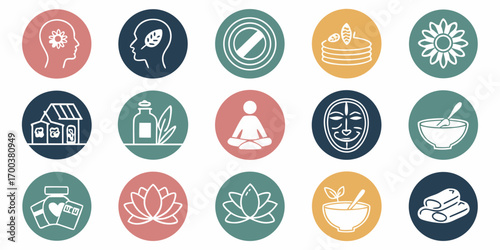 Wellness and spa icons collection