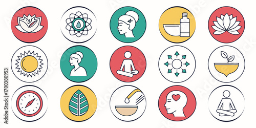 Wellness and spa icons collection