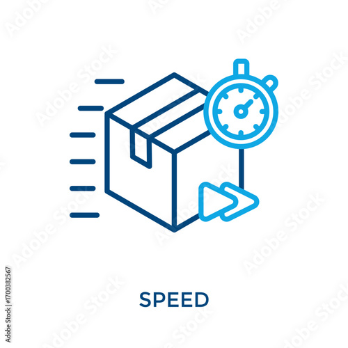 Speed Icon Outline Color Style. Vector Illustration For Graphic Design