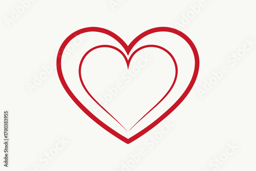 Red heart isolated on white background vector illustration for love and valentine design