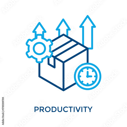 Productivity Icon Outline Color Style. Vector Illustration For Graphic Design