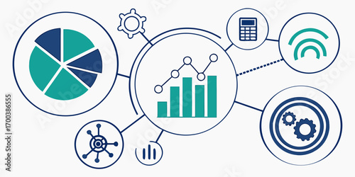 Business analytics and data visualization infographic elements