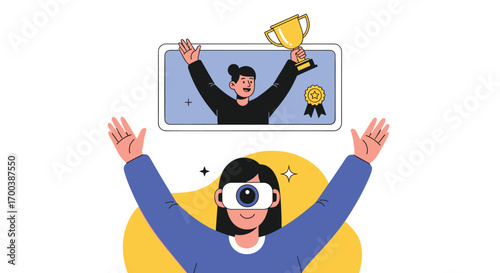 Achieving digital victory through immersive virtual reality experiences and competitive gaming achievements