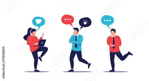 Illustrating the power of communication and idea sharing among colleagues in a modern workplace setting