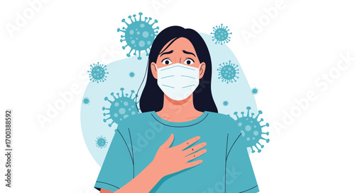 Illustrating the anxiety and fear associated with respiratory illnesses and viral outbreaks in society