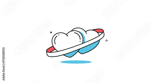 Whimsical heart shaped planet floating in space symbolizing love and romance