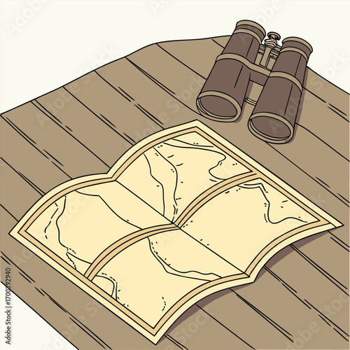 Hand-drawn vector illustration of an old house with cartoon army men and a grenade