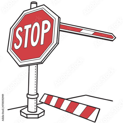 A bright red stop sign, an octagon-shaped traffic signal with a white border, stands isolated against a clear sky, symbolizing safety and a halt on the road