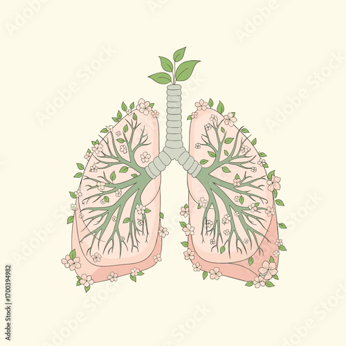 Healthy lungs symbolizing growth and life