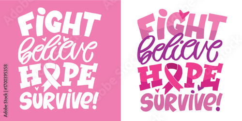 Hand drawn doodle lettering quote about Pink october, breast cancer awareness. Lettering for t-shirt design, mug print, bag print, clothes fashion. 100% hand drawn vector image.