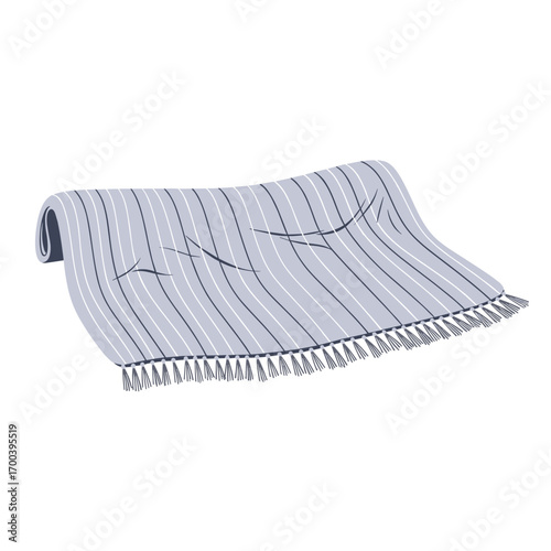 Soft striped area rug with tassel accents for home decor