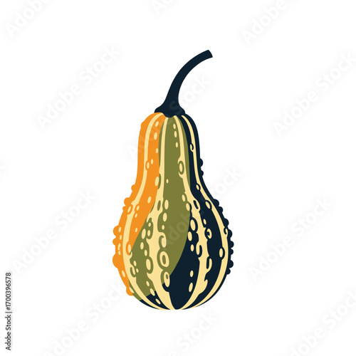 Decorative gourd with autumn colors and unique texture