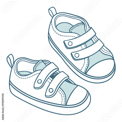 Sport sneakers vector illustration of a pair of ice